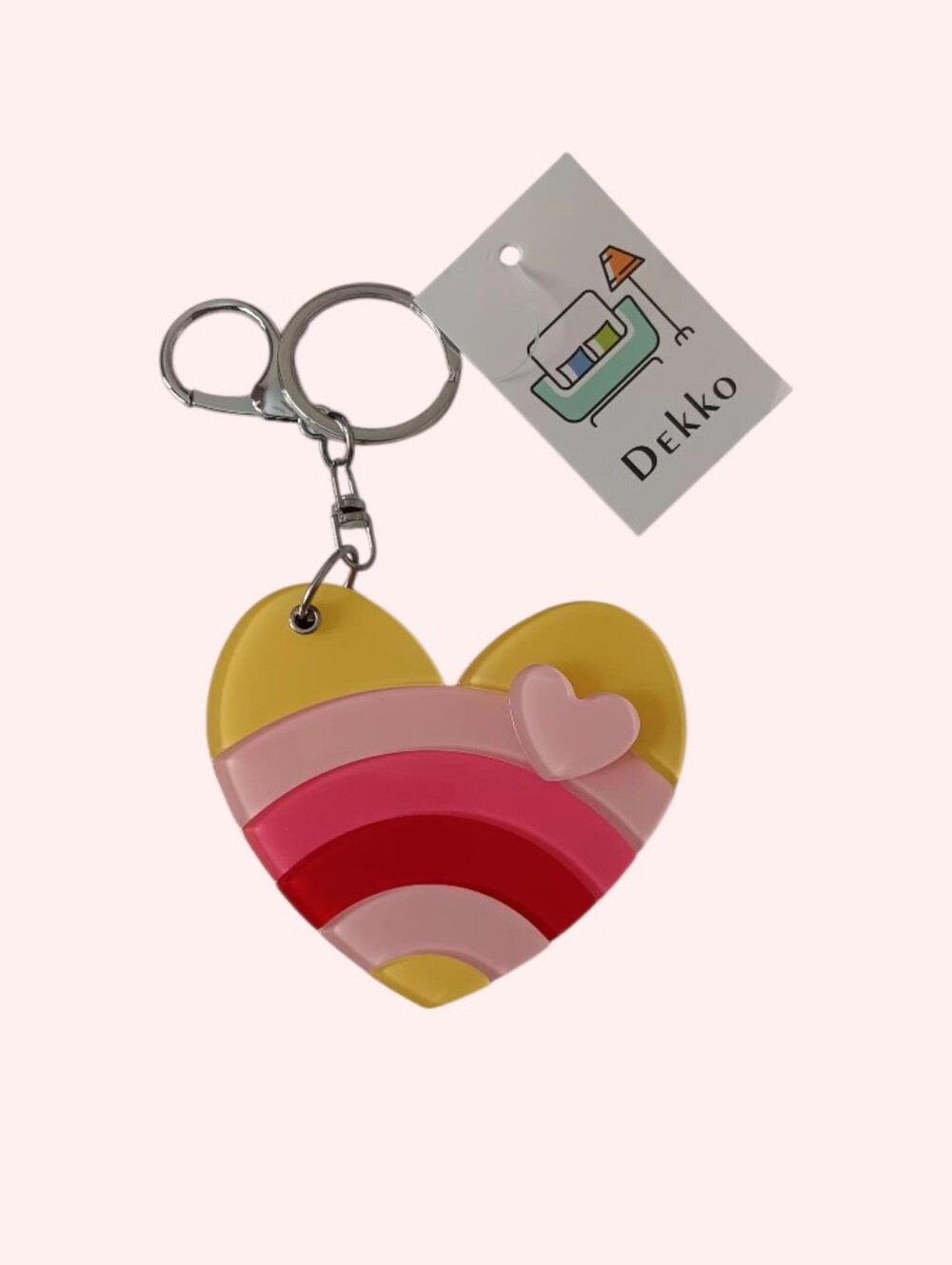 Rainbow Heart Keychain